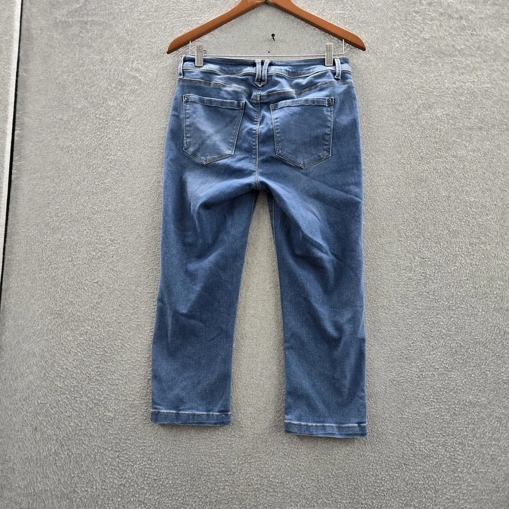 Curve Appeal Women Jeans 8 Blue Denim Capri Mid Rise Medium Wash 20" Inseam - Picture 10 of 11